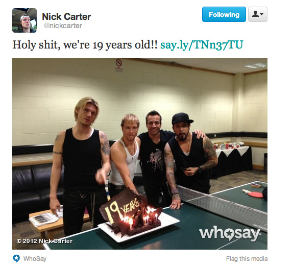 The Backstreet Boys are 19-years-old.